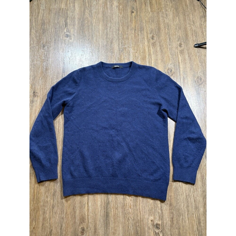 Quince Sweater Mens M Blue Cashmere Crewneck Minamalist Pullover